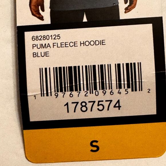 PUMA Men's Small Gray Fleece Hoodie Pull Over Grey Sweatshirt S Sml - Picture 10 of 11